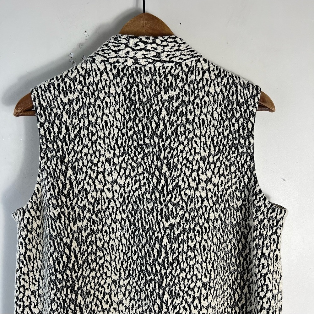 J MCLAUGHLIN XL Swing Dress Black Ivory Jacquard Leopard Print Mock Neck Mod EUC - Picture 12 of 12